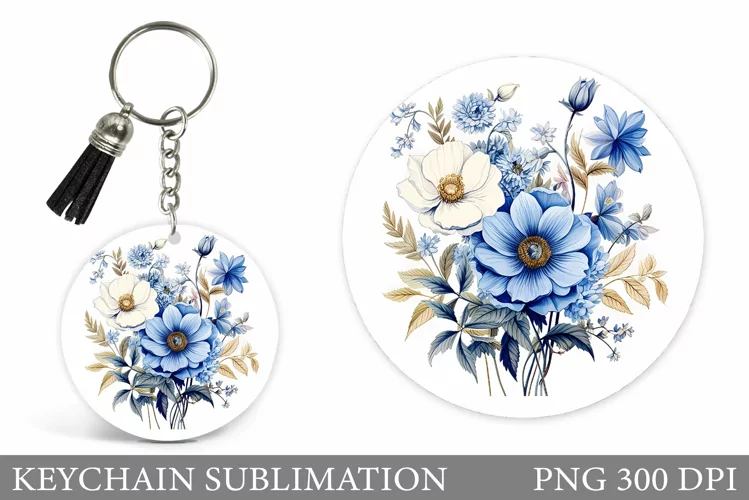 Flowers Keychain Design. Flowers Keychain Sublimation