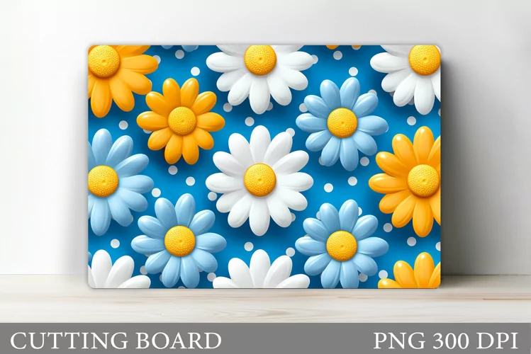 3D Daisy Cutting Board. 3D Flowers Cutting Board Design