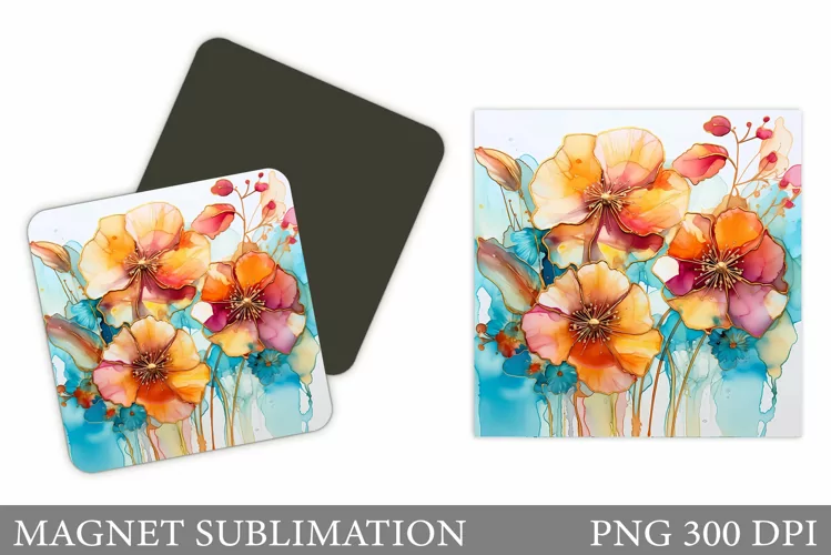 Flowers Magnet Design. Flowers Magnet Sublimation