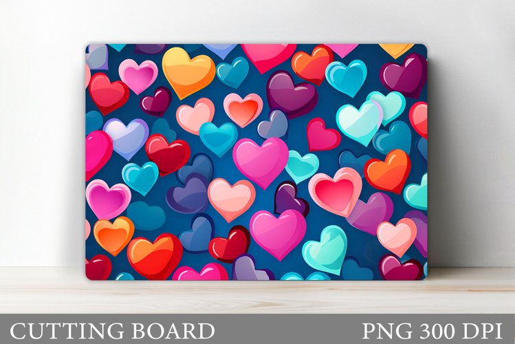Hearts Cutting Board. Colorful Hearts Cutting Board Design