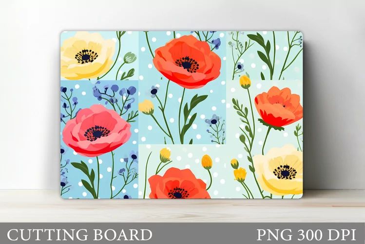 Flowers Cutting Board. Flowers Cutting Board Sublimation
