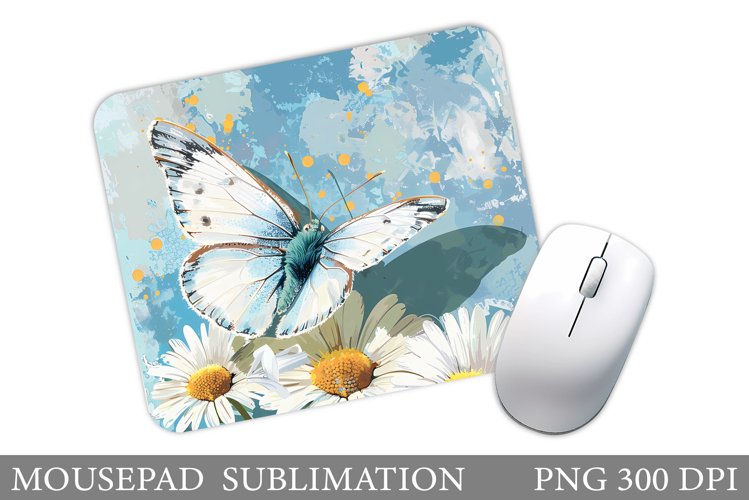 Butterfly Mouse Pad Design. Flowers Mouse Pad Sublimation