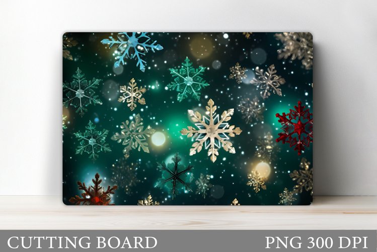 Snowflakes Cutting Board. Winter Cutting Board