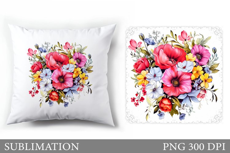Flowers Pillow Sublimation. Summer Sublimation