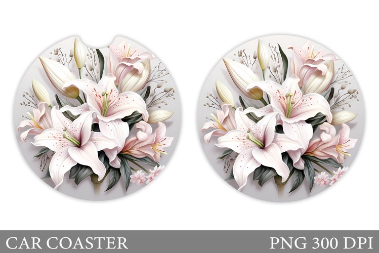 Flowers Car Coaster. 3D Flowers Car Coaster Design example image 1