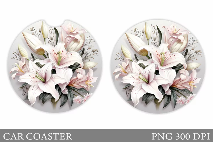Flowers Car Coaster. 3D Flowers Car Coaster Design
