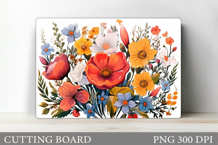 Flowers Cutting Board. Flowers Kitchen Cutting Board