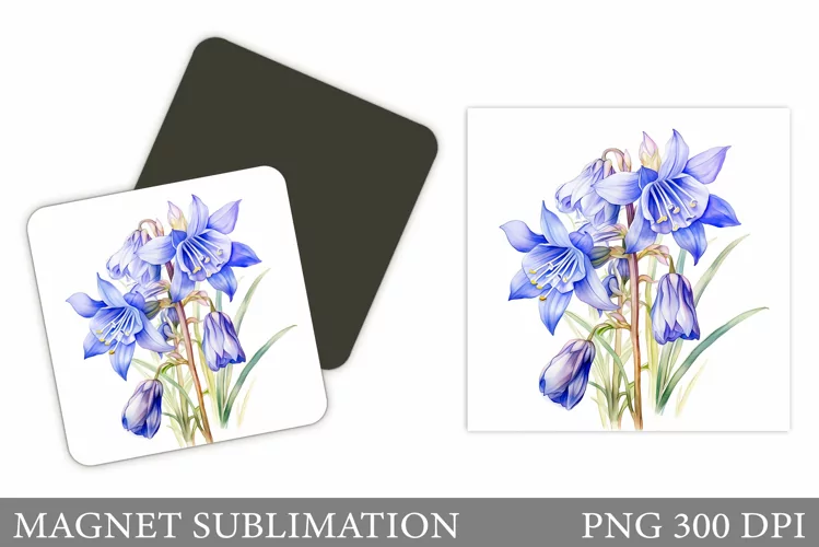 Flowers Square Magnet. Flowers Magnet Sublimation