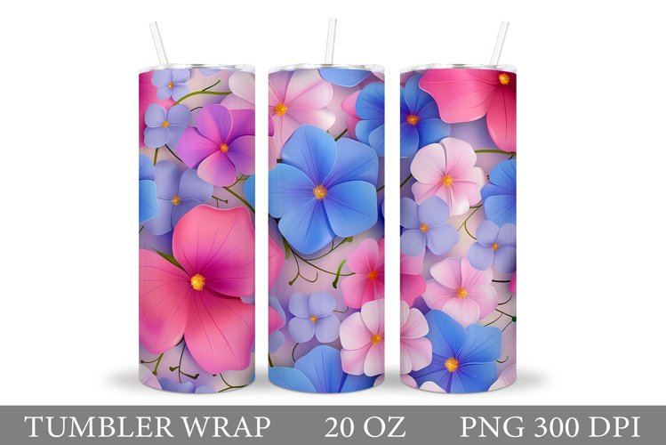 Flowers Tumbler Design. Flowers Tumbler Sublimation