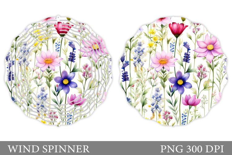 Wildflowers Wind Spinner. Summer Flowers Wind Spinner Design