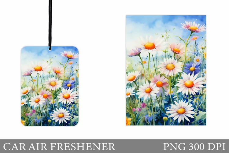 Daisy Flowers Car Air Freshener. Daisy Flowers Sublimation
