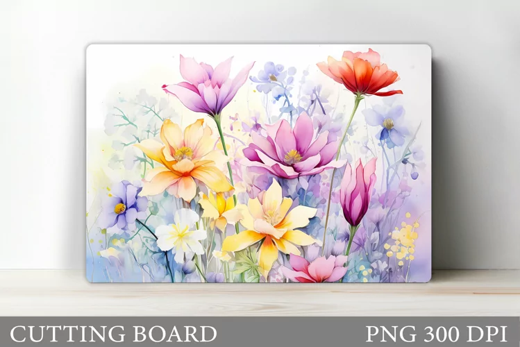 Wildflowers Cutting Board. Flowers Cutting Board Sublimation