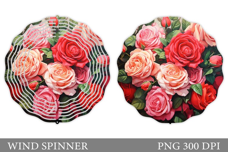 3D Rose Wind Spinner. Flowers Wind Spinner Design