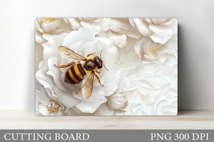 Bee Cutting Board Design. Flowers Cutting Board Sublimation