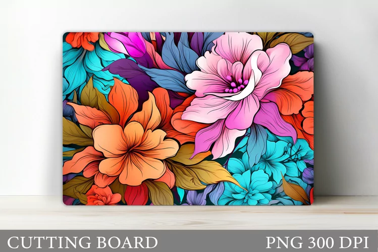 Flowers Cutting Board. Summer Cutting Board Sublimation