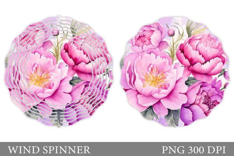 Peony Wind Spinner Design. Flowers Wind Spinner Sublimation