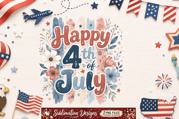 Happy 4th of July Sublimation Design,4th of July PNG