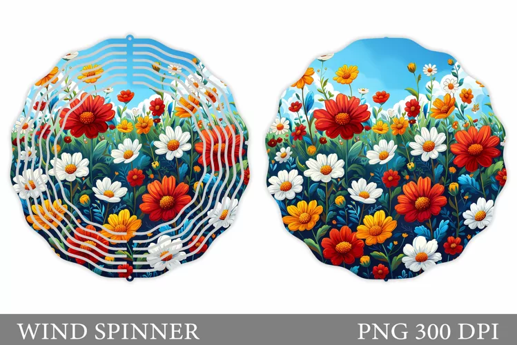 Flowers Wind Spinner Design. Flowers Spinner Sublimation