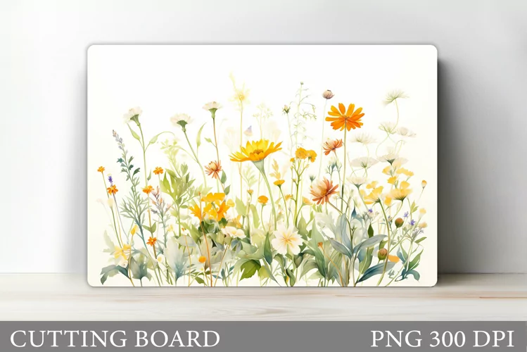 Wildflowers Cutting Board. Flowers Kitchen Cutting Board