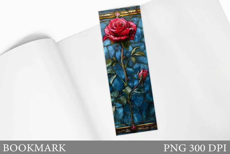 Roses Bookmark Design. Flowers Bookmark Sublimation