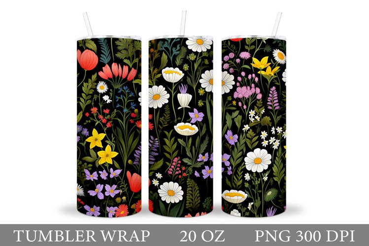 Flowers Tumbler Design. Flowers Tumbler Wrap Sublimation