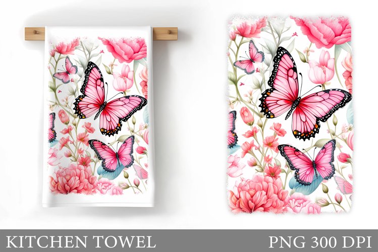 Butterflies Kitchen Towel. Kitchen Towel Sublimation