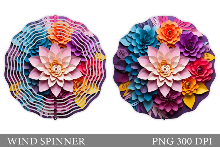 3D Flowers Wind Spinner. Flowers Wind Spinner Design