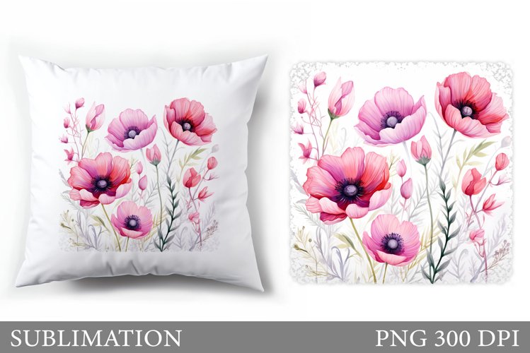 Flowers Pillow Sublimation. Summer Sublimation example image 1