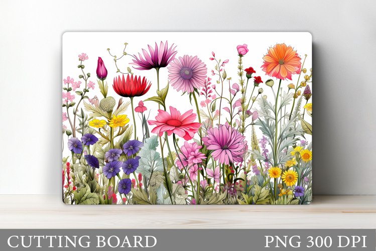 Wildflowers Cutting Board. Flowers Cutting Board Template