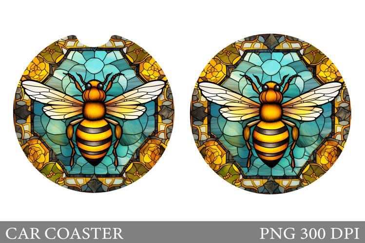 Bee Car Coaster Design. Bee Car Coaster Sublimation example image 1