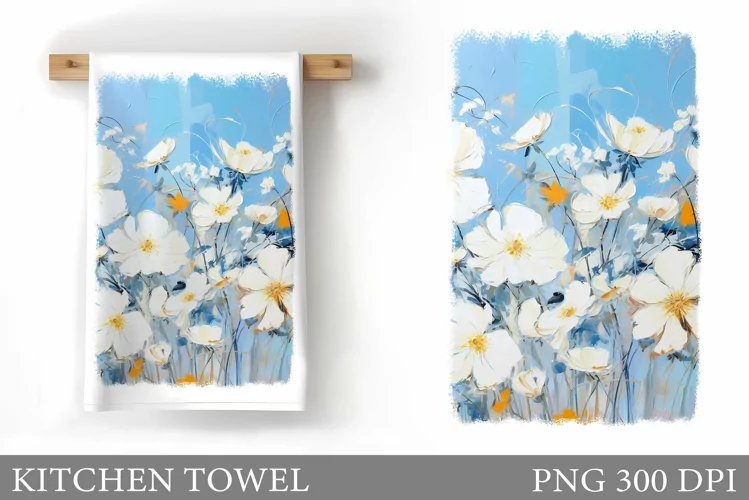 Flowers Kitchen Towel. Flowers Summer Kitchen Towel Design