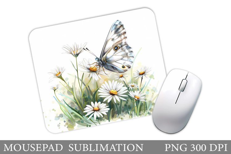 Butterfly Mouse Pad Design. Flowers Mouse Pad Template