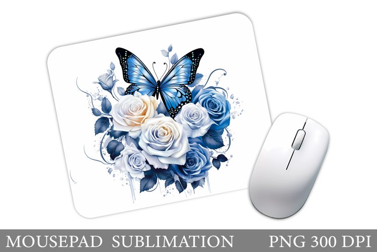 Butterfly Mouse Pad Design. Roses Mouse Pad Template