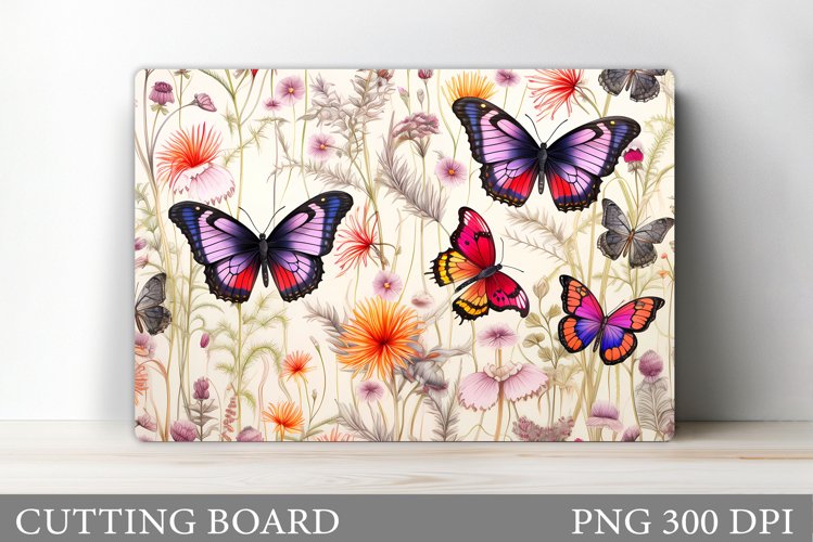 Butterflies Cutting Board. Flowers Cutting Board Design
