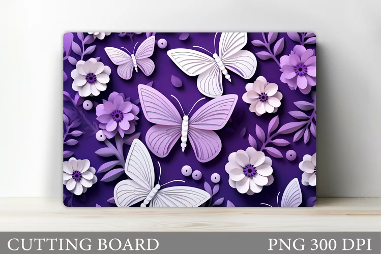 Butterfly Cutting Board. Flowers Cutting Board Sublimation