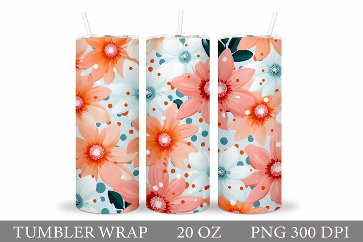Flowers Tumbler Design. Sublimation Tumbler Flowers