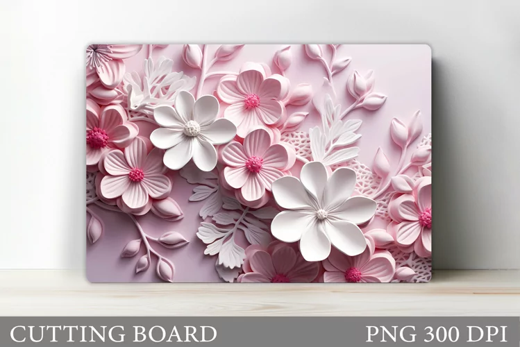 Spring Flowers Cutting Board. 3D Flowers Cutting Board