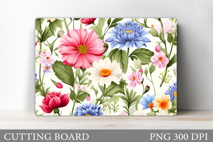 Wildflowers Cutting Board. Flowers Cutting Board Sublimation example image 1