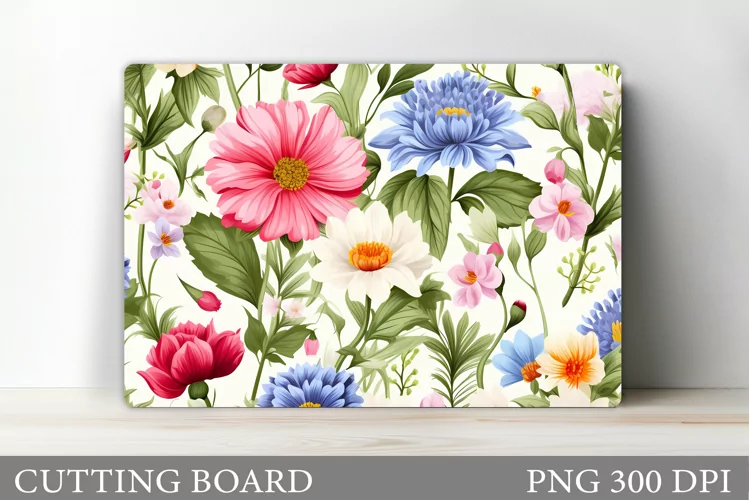 Wildflowers Cutting Board. Flowers Cutting Board Sublimation