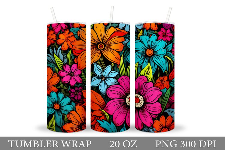 Flowers Tumbler Design. Flowers Tumbler Sublimation
