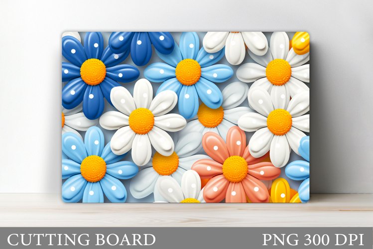 3D Daisy Flowers Cutting Board. Kitchen Cutting Board Design example image 1