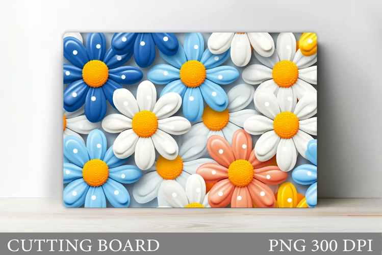 3D Daisy Flowers Cutting Board. Kitchen Cutting Board Design