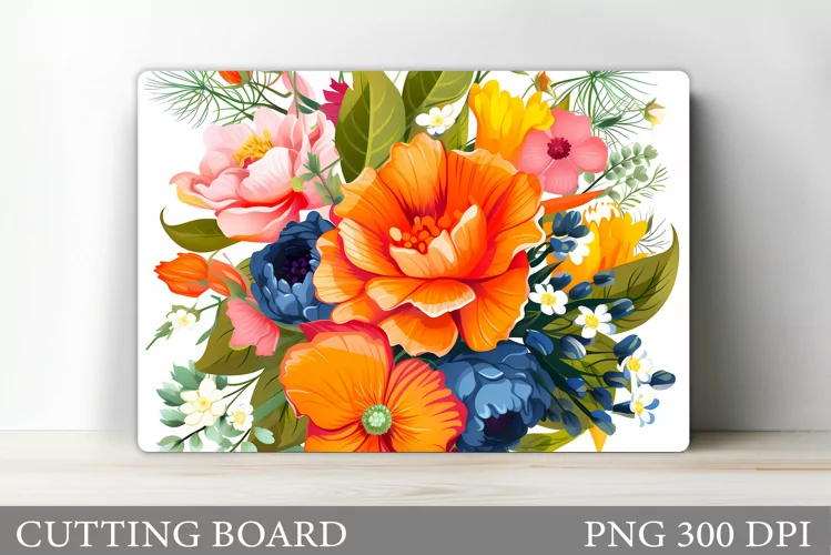Flowers Cutting Board. Floral Cutting Board Design