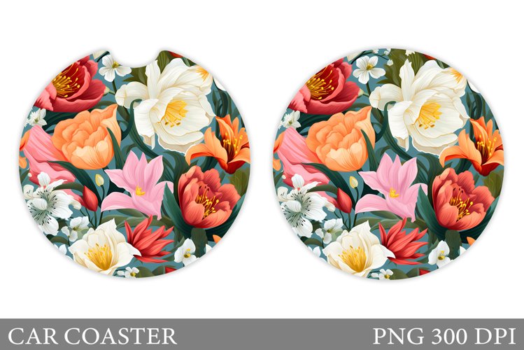 3D Flowers Car Coaster. Flowers Car Coaster Sublimation