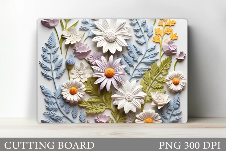 3D Flowers Cutting Board. Kitchen Cutting Board Sublimation