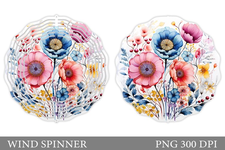 Flowers Wind Spinner Design. Flowers Wind Spinner Template