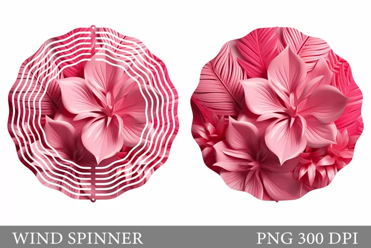 3D Flowers Wind Spinner. Flowers Wind Spinner Sublimation