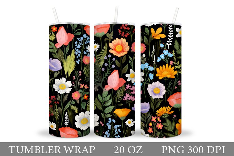 Flowers Tumbler Design. Sublimation Tumbler Flowers