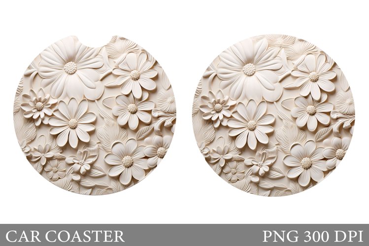 Flowers Car Coaster. Flowers Car Coaster Sublimation example image 1