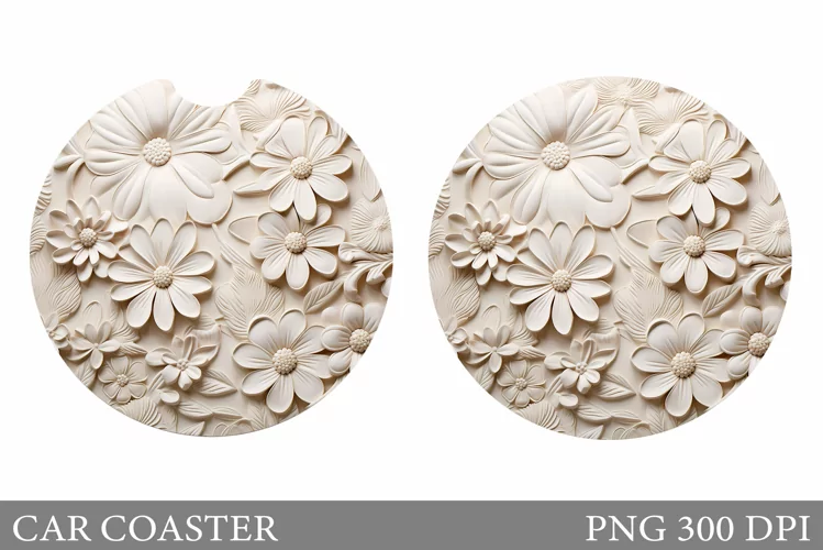 Flowers Car Coaster. Flowers Car Coaster Sublimation